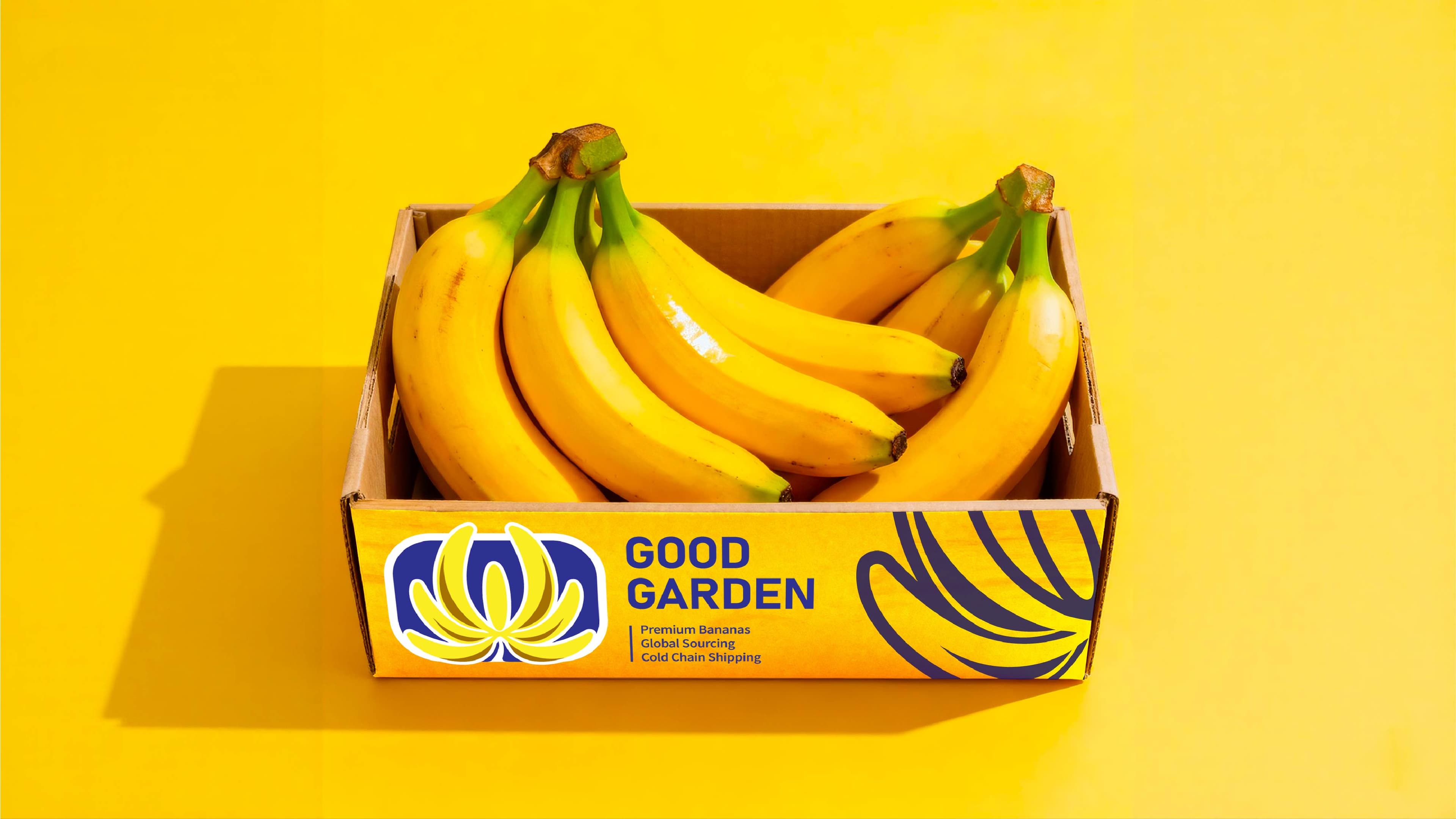 GOOD GARDEN premium bananas in branded packaging