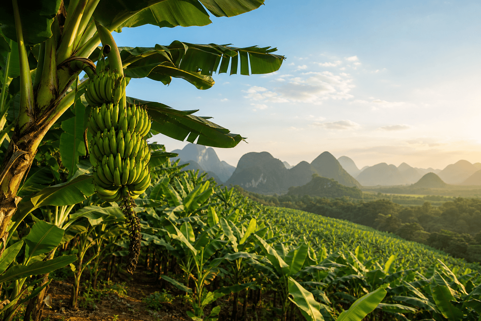 Premium banana plantation in Guangxi, China