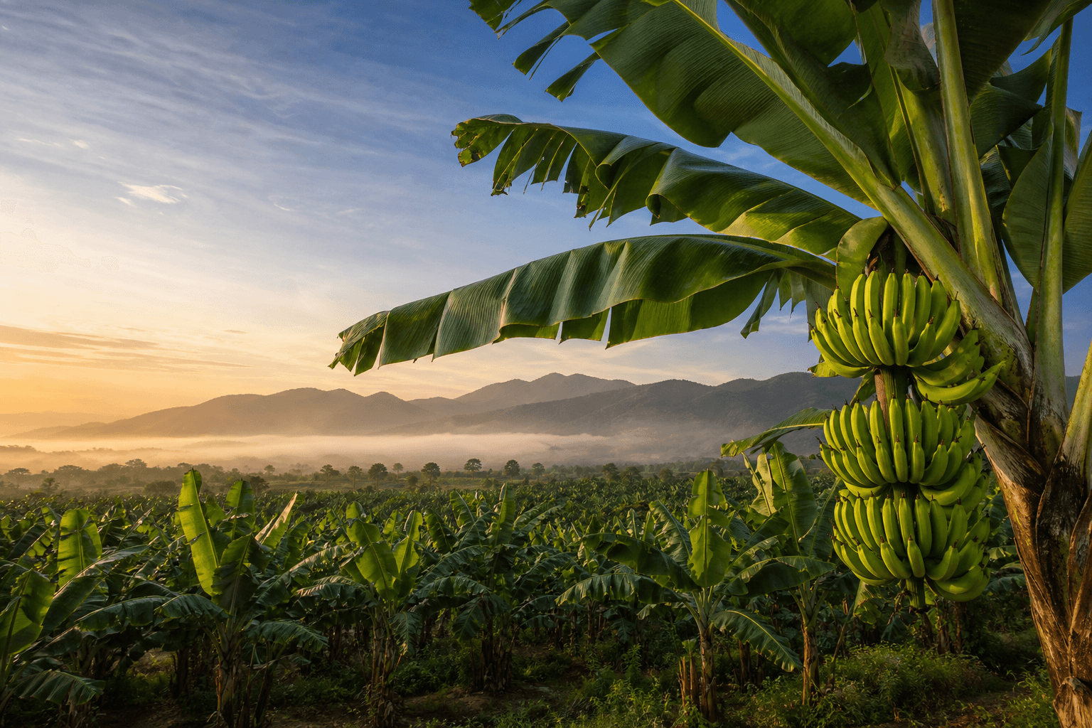 Banana plantation landscape in Ecuador
