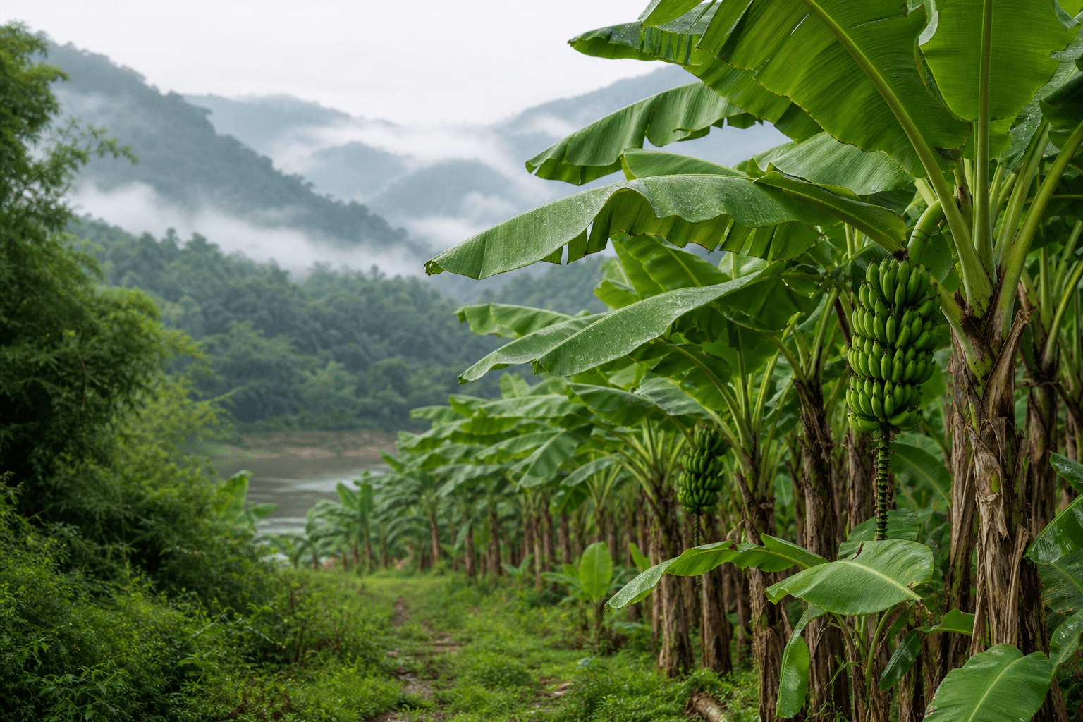 Banana plantation in the Mekong region